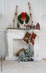 Decorated White Fireplace For