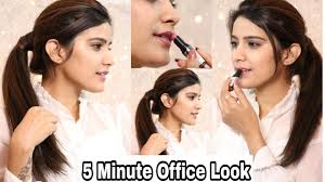 5 minute office makeup and hairstyle