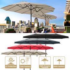 15ft Patio Twin Umbrella Double Sided