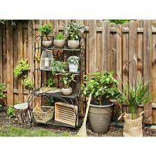 Retro Plant Shelf Metal Outdoor Garden