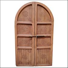 double panel arched moroccan wooden