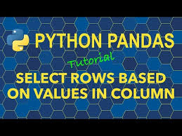 python pandas select rows from