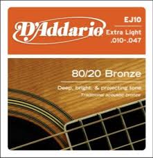Playground Music Center D Addario Ej10 Bronze Acoustic Guitar Strings Extra Light 10 47