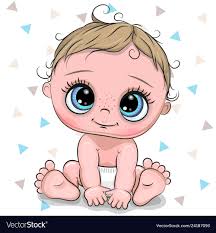 cartoon baby boy isolated on a white