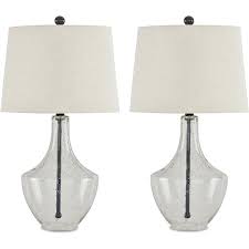 Gregsby Clear Black Glass Table Lamps