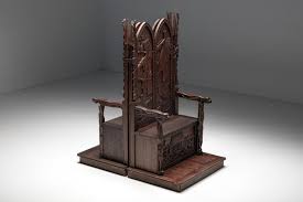 20th century carved wooden throne