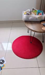 ikea red round rug carpet wool 70cm