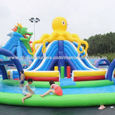 Inflatable water slides for pontoon boats. China Commercial Inflatable Water Park Equipment Inflatable Water Slide With Big Swimming Pool On Global Sources Inflatable Water Park Inflatable Water Slide Inflatable Water Slide Pool