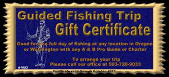 oregon fishing trips gift certificates
