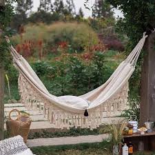 Cotton Hammock With Tassel Garden Patio