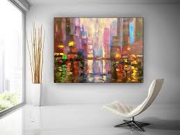 Original Abstract Painting Cityscape