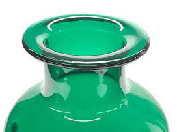 Vintage Richard Blenko Green Art Glass Vase
