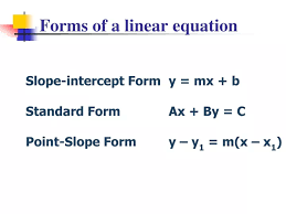 Ppt Forms Of A Linear Equation