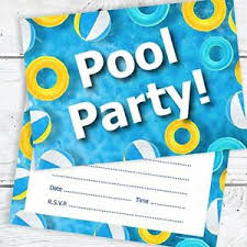 Details About Olivia Samuel Swimming Pool Birthday Party Invitations Kids Pool Party Invites