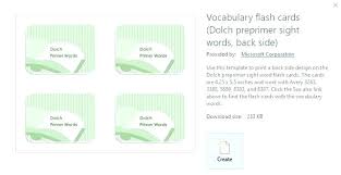 Vocabulary Index Cards Flashcards Template Word 3 X 5