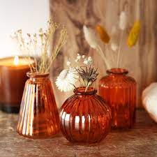 Small Amber Glass Bud Vases Sass