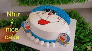 Trang trí bánh sinh nhật - bánh kem hình doremon - YouTube