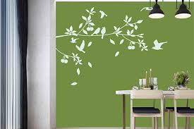 berry blossom wall stencil painting