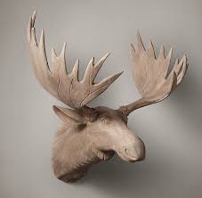 Moose Head Decor Carving Wood Carving