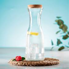 1l Glass Carafe With Natural Cork Lid