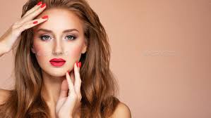 fashion makeup face of young woman
