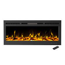 black led electric fireplace