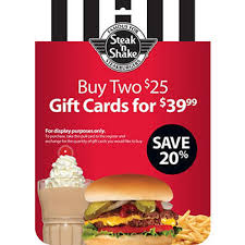 $25 Steak 'n Shake Gift Card, 2 pk. - BJs WholeSale Club