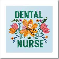 flowery dental nurse design gift for