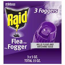 raid flea plus fogger room