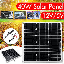 Buy Solar Panel 40W 12V/5V Light weight Glass Temper Solar Panel Mono  crystalline cells solar battery DC/USB Charging at affordable prices — free  shipping, real reviews with photos — Joom