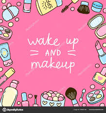 cute makeup frame stock vector by