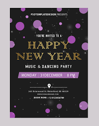 new year party invitations card template