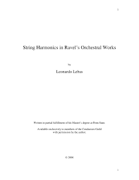 String Harmonics In Ravels Orchestral Works