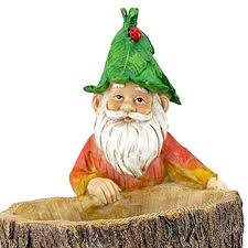 Resin Planter Gnome Tree Stump 20515