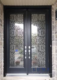 Brown Steel Front Door With Iron Design