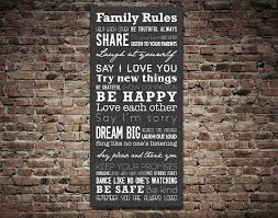 house rules tram sign canvas wall art