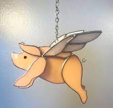 3 D Flying Pig Best Stained Glass