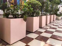 Pink Stone Square Cube16 Frp Planter By