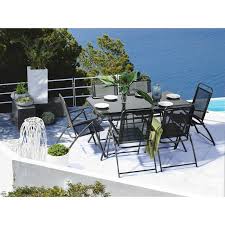 Outdoor Dining Set Black 6 Net Chairs 7