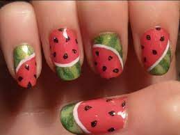 summer watermelon nail art tutorial