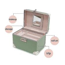 leather portable makeup storage box