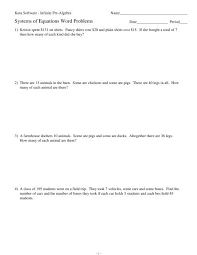 systems word problems kuta