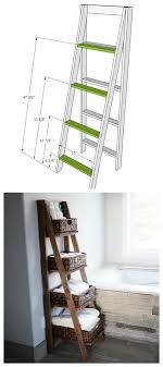 wooden ladder shelf ana white