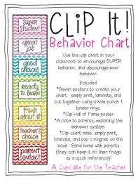 Clip It Behavior Chart Chevron Classroom Behavior