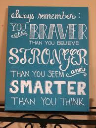 Milne — quotes and phrases. Always Remember You Are Braver Than You Believe Stronger Than You Seem And Smarter Than You Think Canvas Word Art Word Art Canvas Canvas Quotes Words
