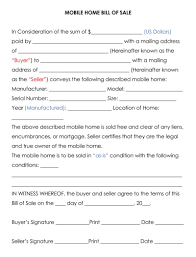 free mobile home bill of form 7