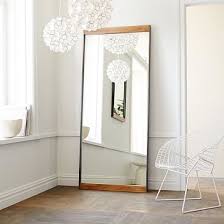 Industrial Wood Frame Floor Mirror 30