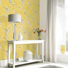 yellow and grey wallpaper trend