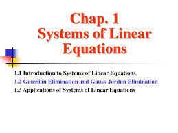 chap 1 systems of linear equations