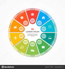 Vector Pie Chart Circle Infographic Template With 10 Options
